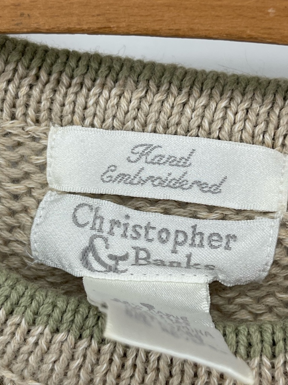 Christopher & Banks Knit Sweater with Blue-Yellow Birdhouse Hand Embroidery - Picture 8 of 13